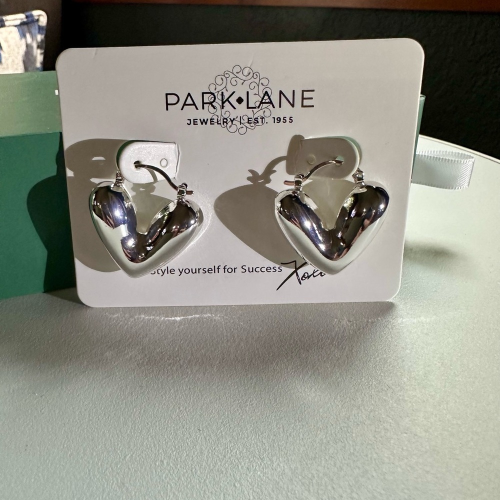 Park Lane Shiny Silver Heart Earrings